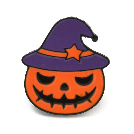 Purple hat pumpkin enamel pin