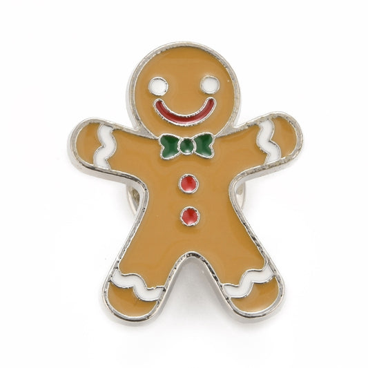 Christmas gingerbread man enamel pin