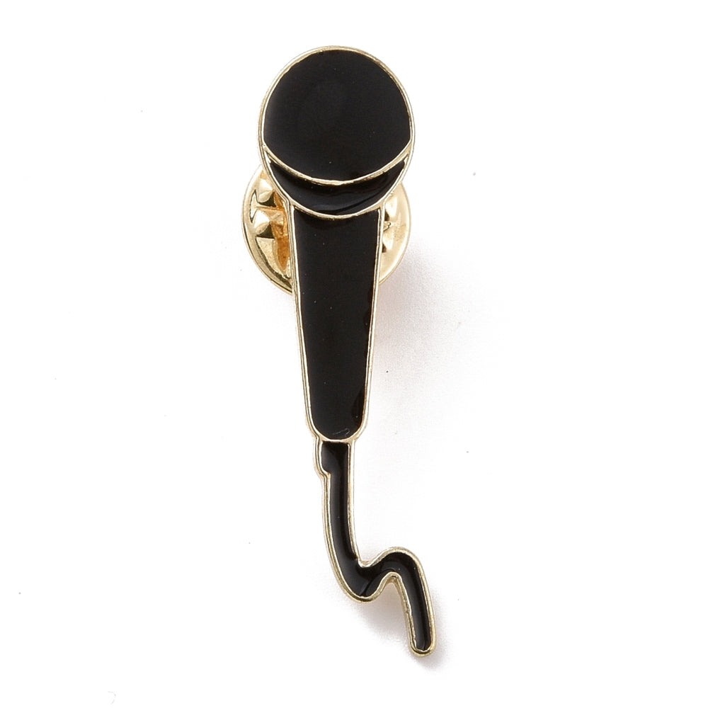 Microphone enamel pin – Jelly Metal