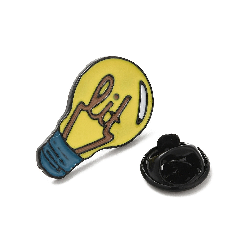 Lightbulb 'lit' enamel pin