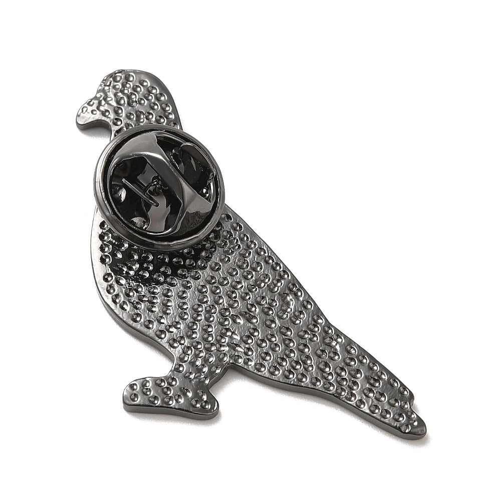 Grey pigeon enamel pin