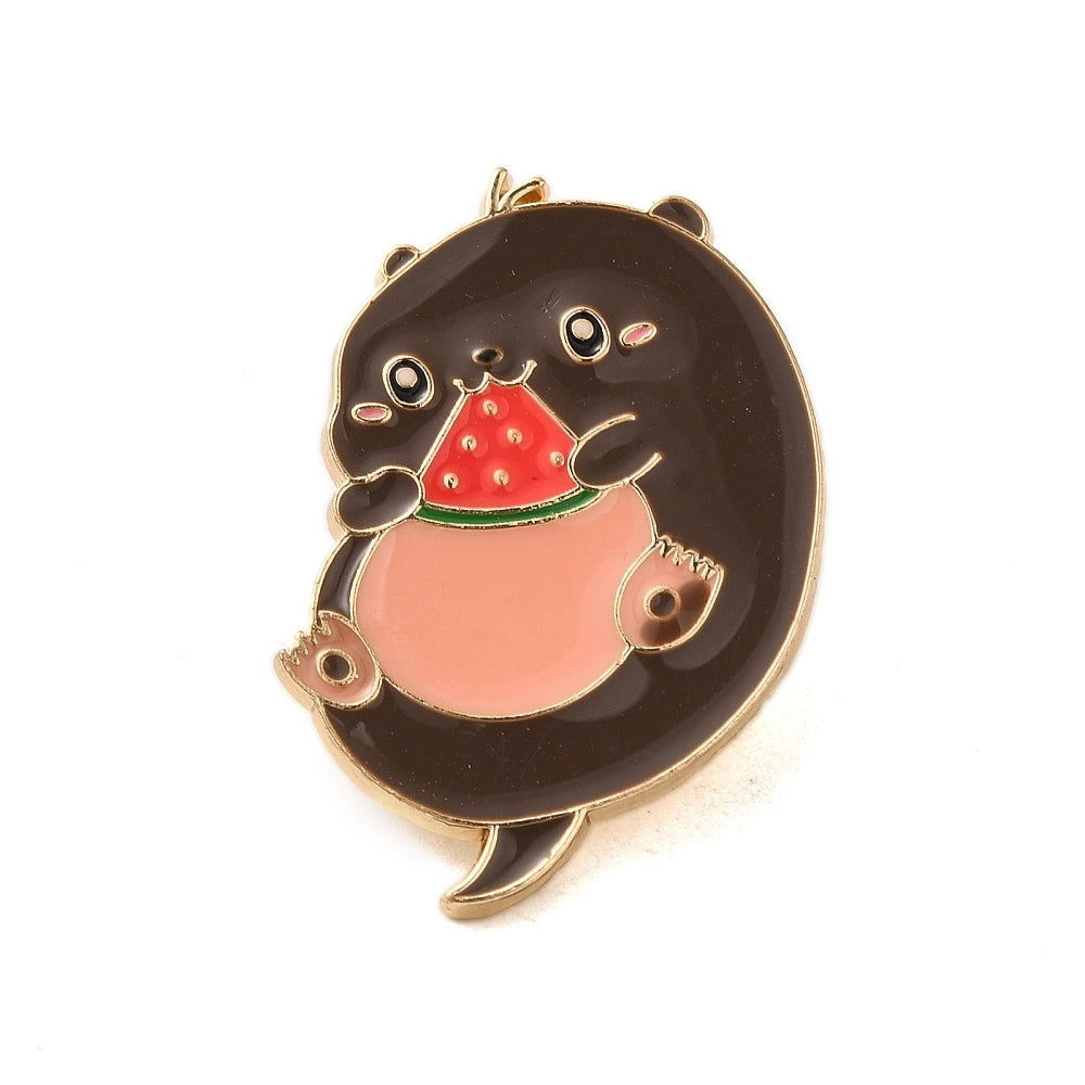 Brown otter enamel pin
