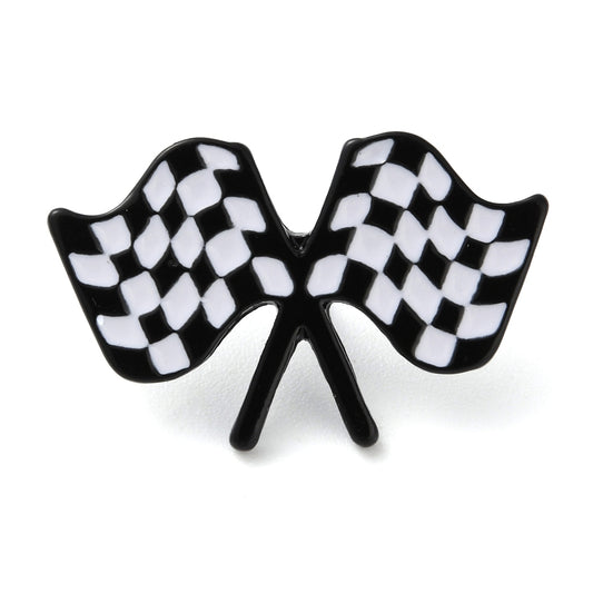 Checkered flag enamel pin