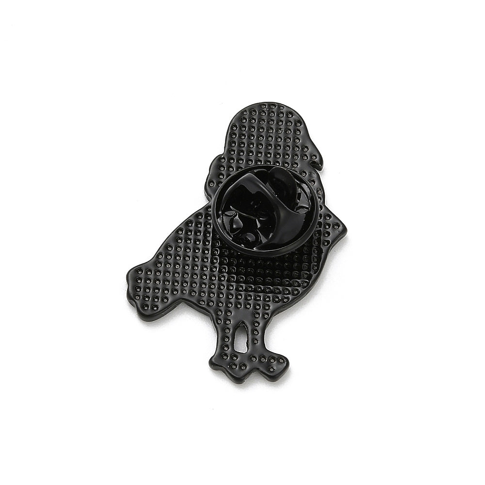 White bird with scarf enamel pin