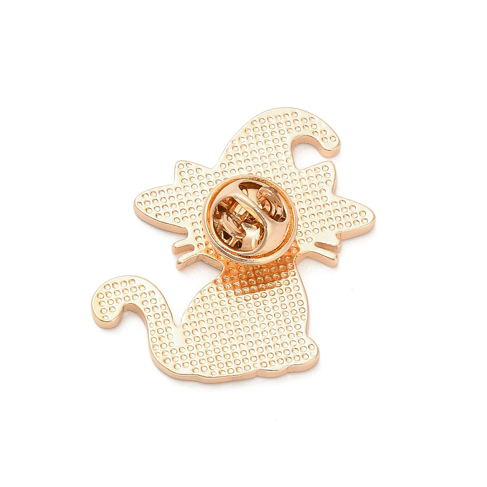 Black cat enamel pin