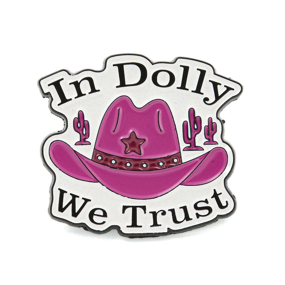 'In Dolly we trust' enamel pin