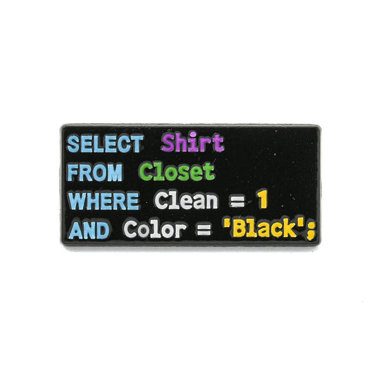 Code for getting dressed enamel pin