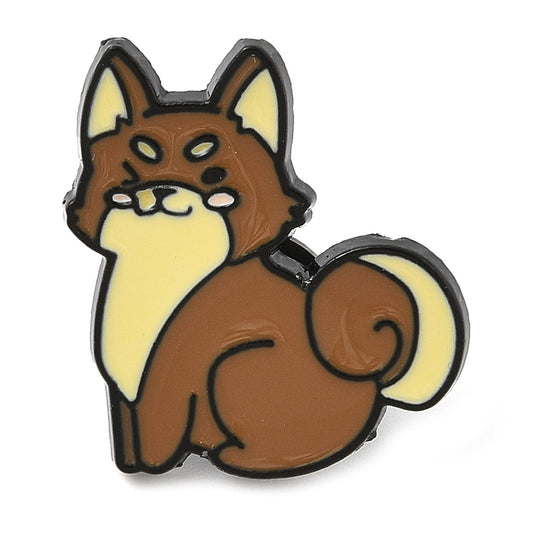 Brown fox enamel pin