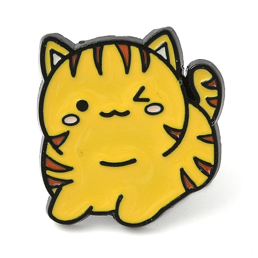 Cat tiger enamel pin