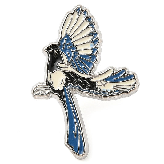 Magpie bird enamel pin