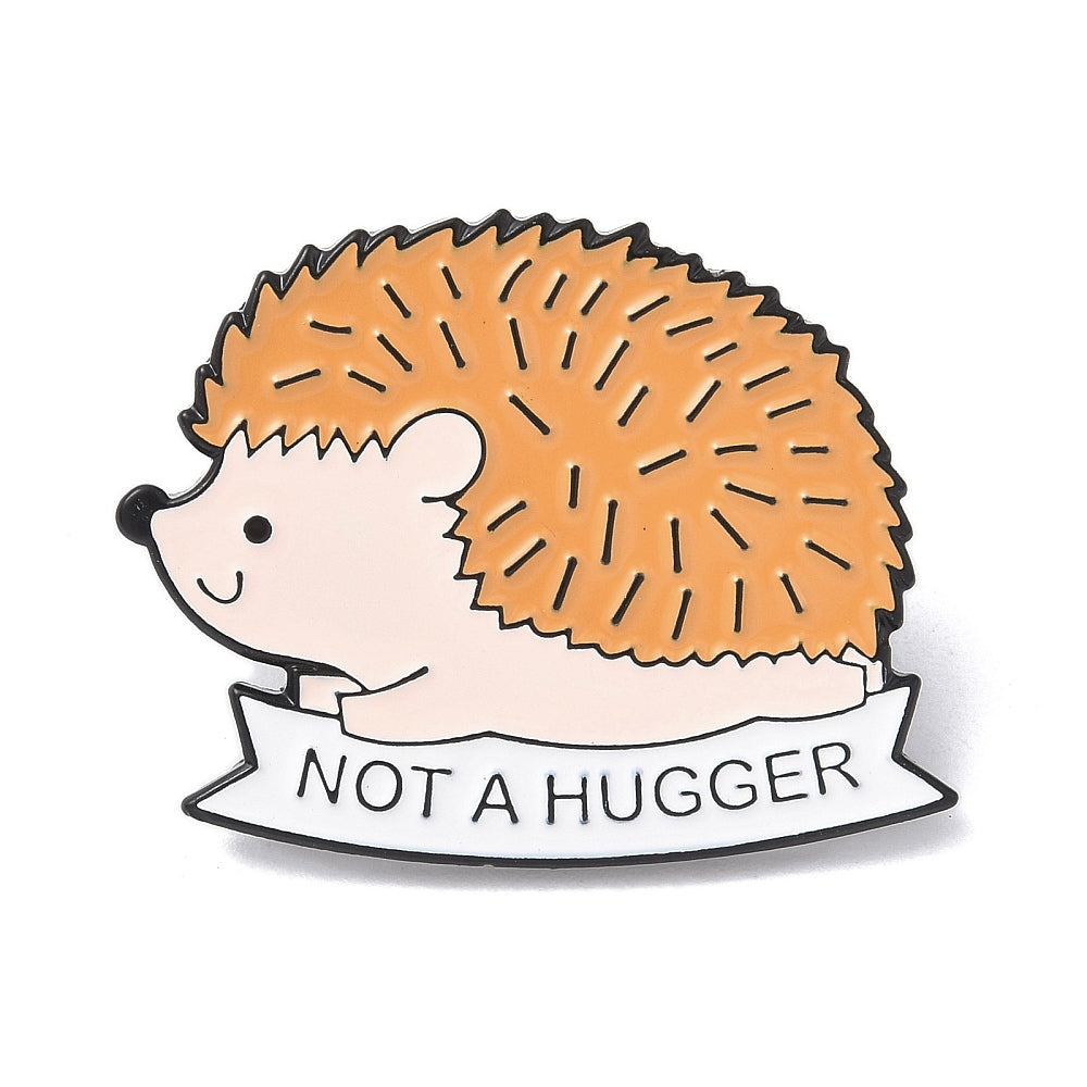 Not a hugger echidna enamel pin