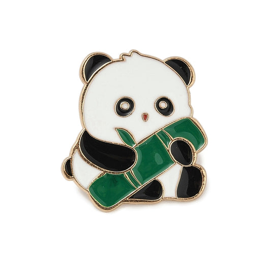 Panda bamboo enamel pin