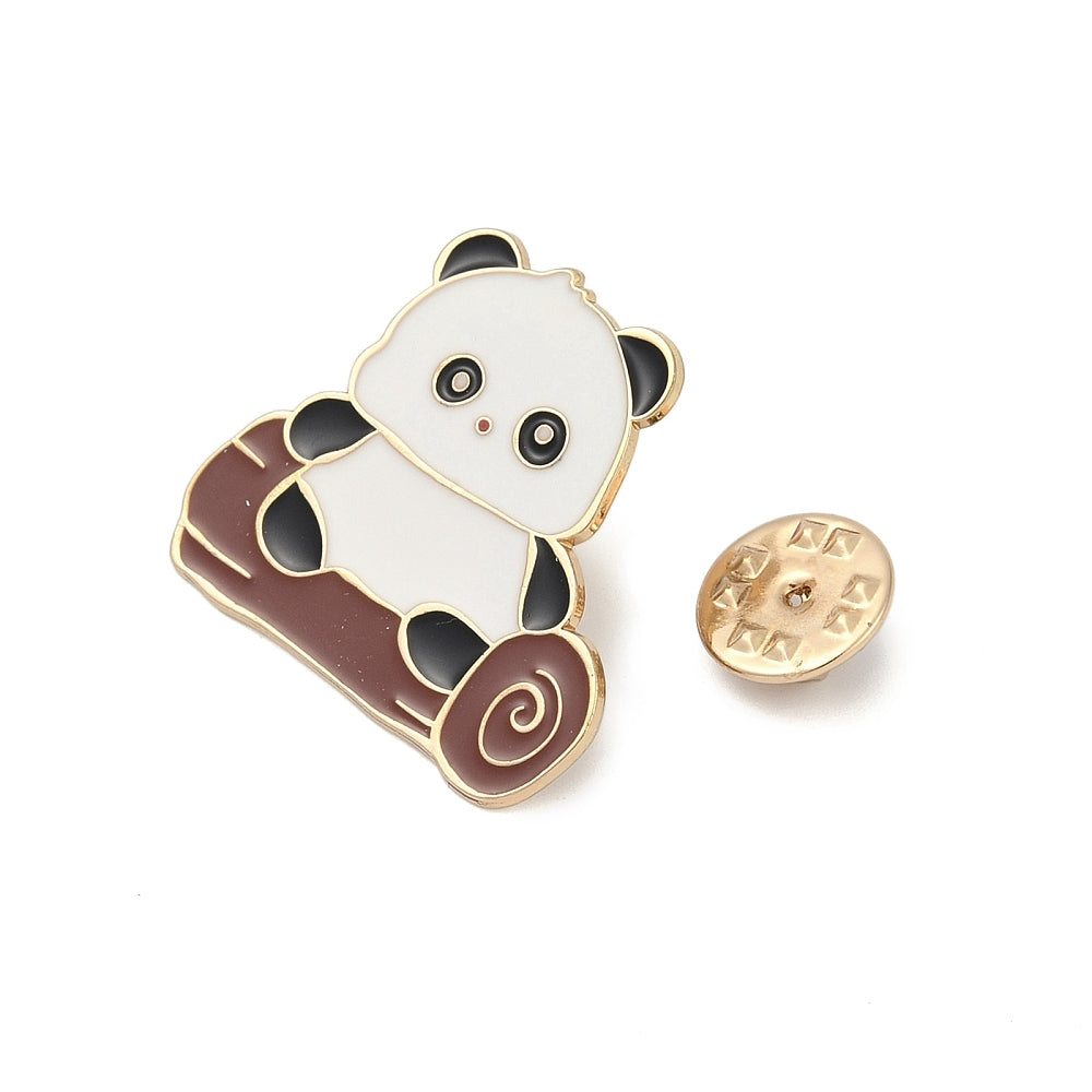 Panda sitting enamel pin