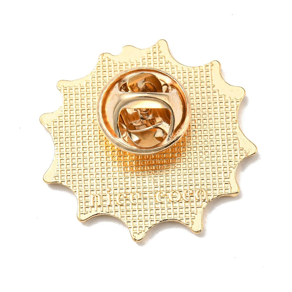 Smiling summer sun enamel pin