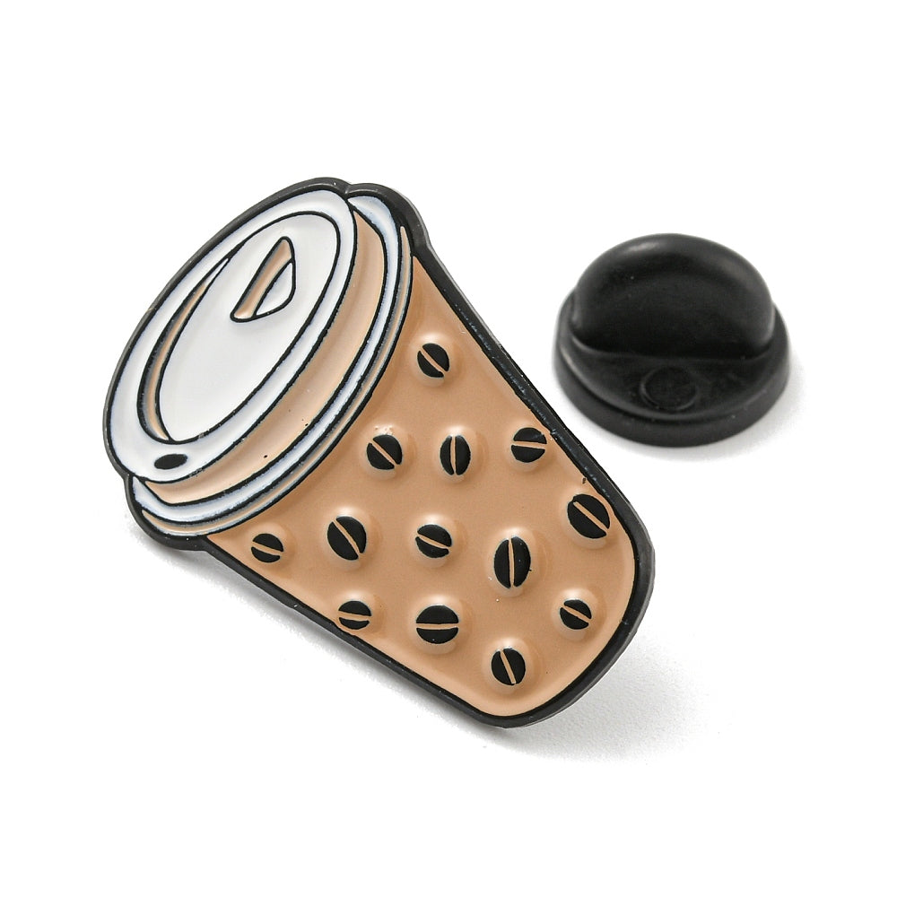 Coffee bean cup enamel pin