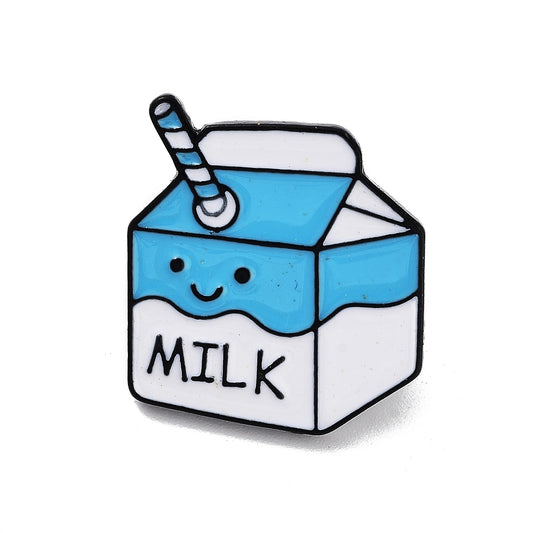 Milk carton enamel pin