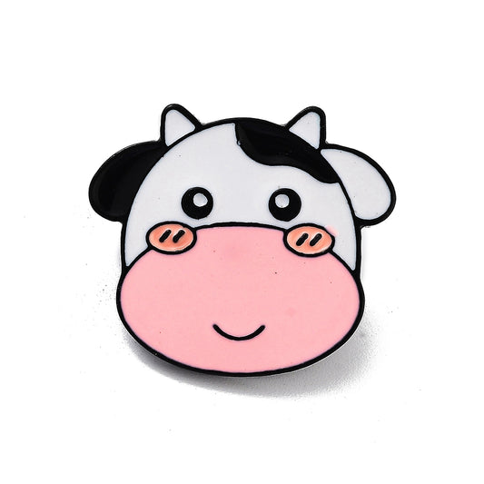 Cow head enamel pin