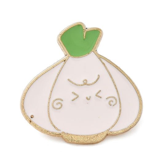 Garlic enamel pin