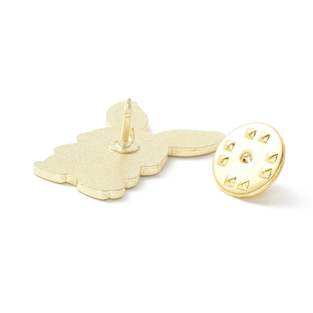 Skeleton rabbit bunny enamel pin