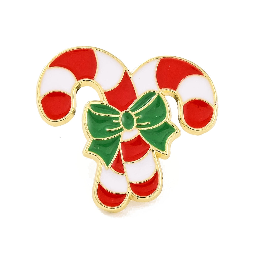 Christmas candy canes enamel pin