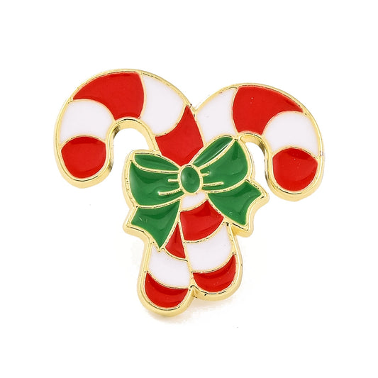 Christmas candy canes enamel pin