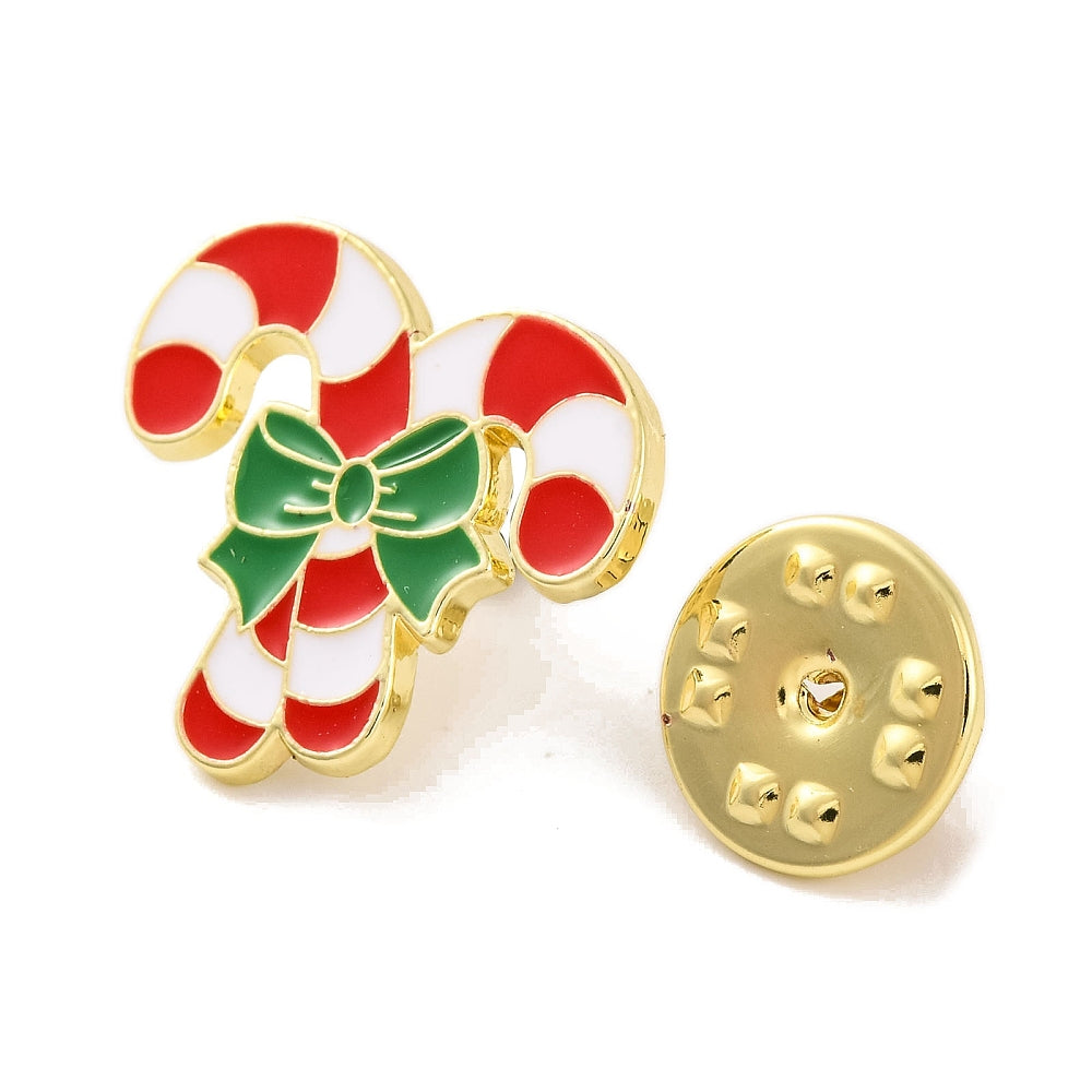 Christmas candy canes enamel pin