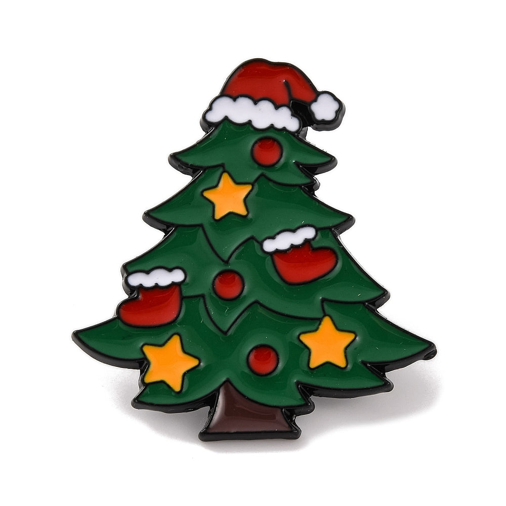 Christmas tree enamel pin
