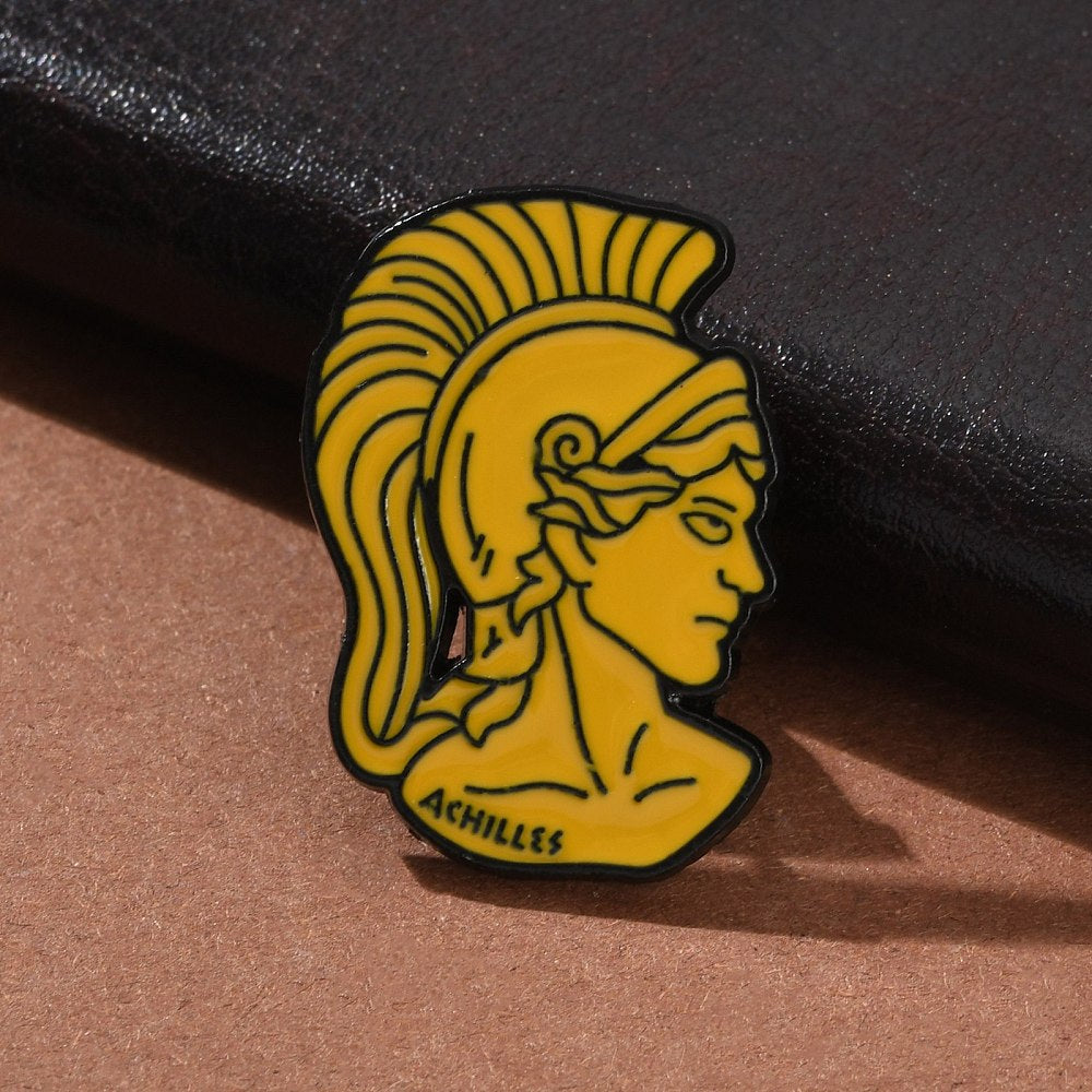 Mythologic Greek male figure enamel pin