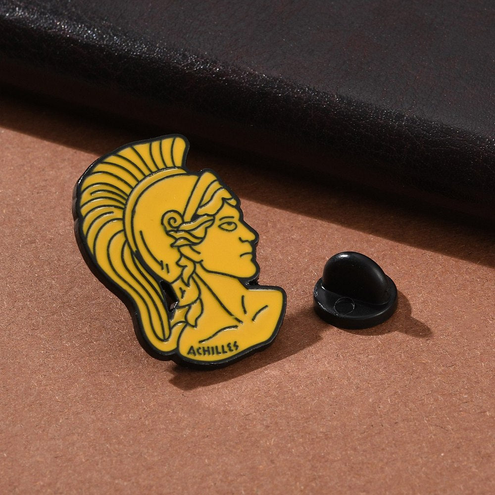 Mythologic Greek male figure enamel pin
