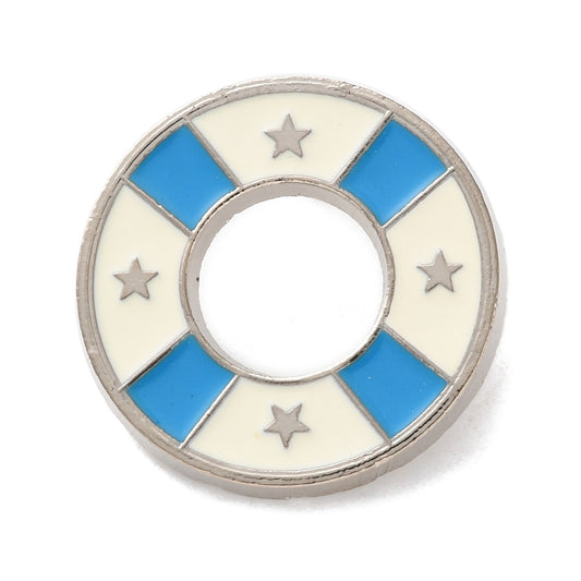 Lifebuoy ring enamel pin