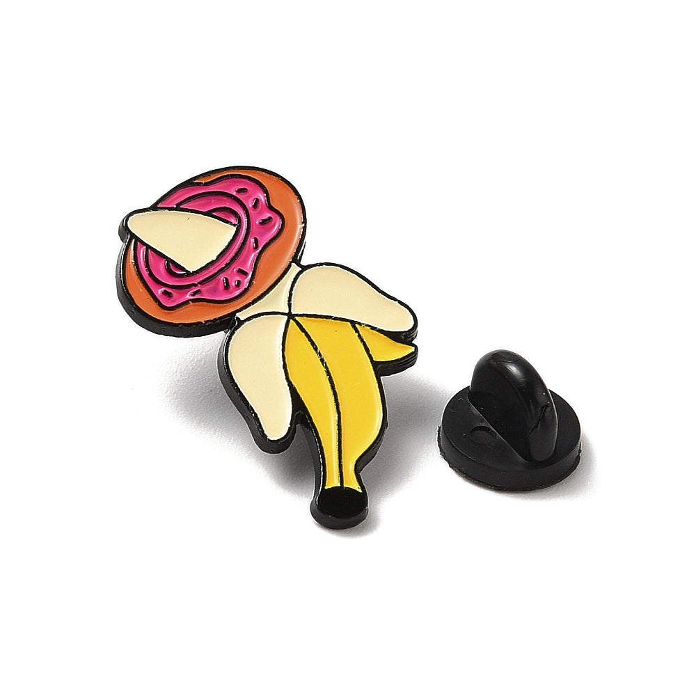 Banana donut enamel pin