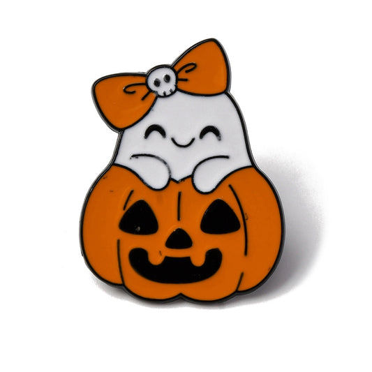 Ghost pumpkin enamel pin