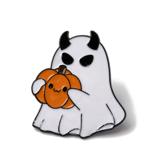 Ghost pumpkin enamel pin