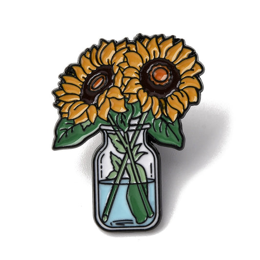Sunflower bouquet enamel pin