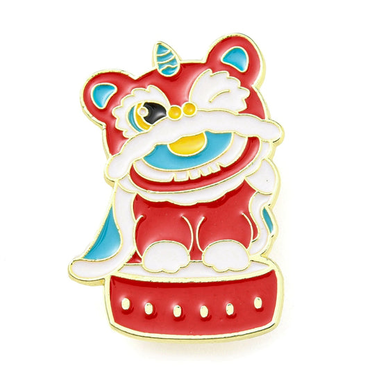Chinese dragon dance enamel pin