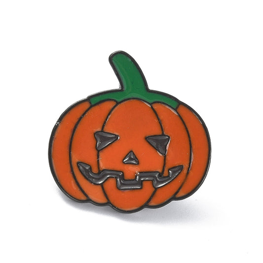 Orange pumpkin enamel pin