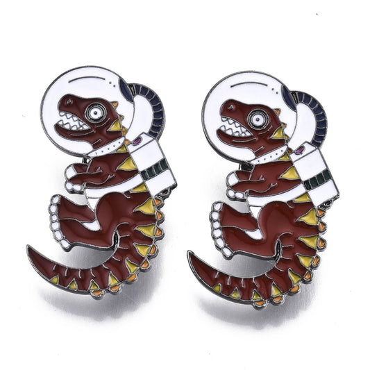 Space dinosaur enamel pin