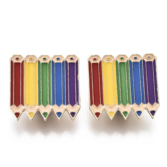Colour pencils enamel pin