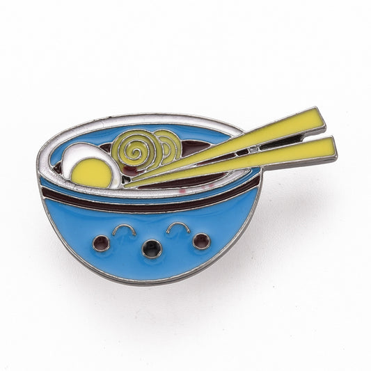 Noodle soup enamel pin