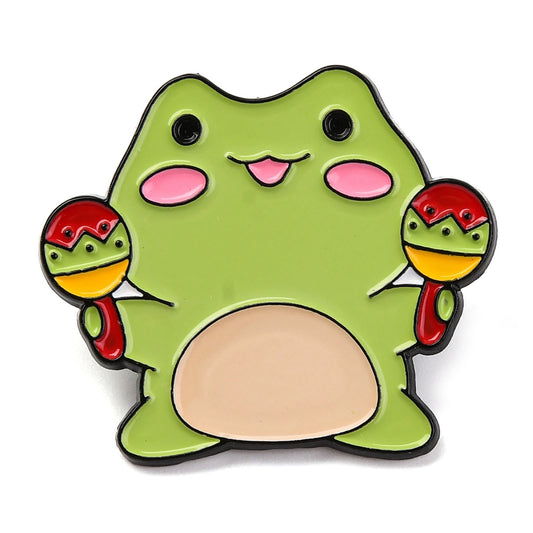Maracas frog enamel pin