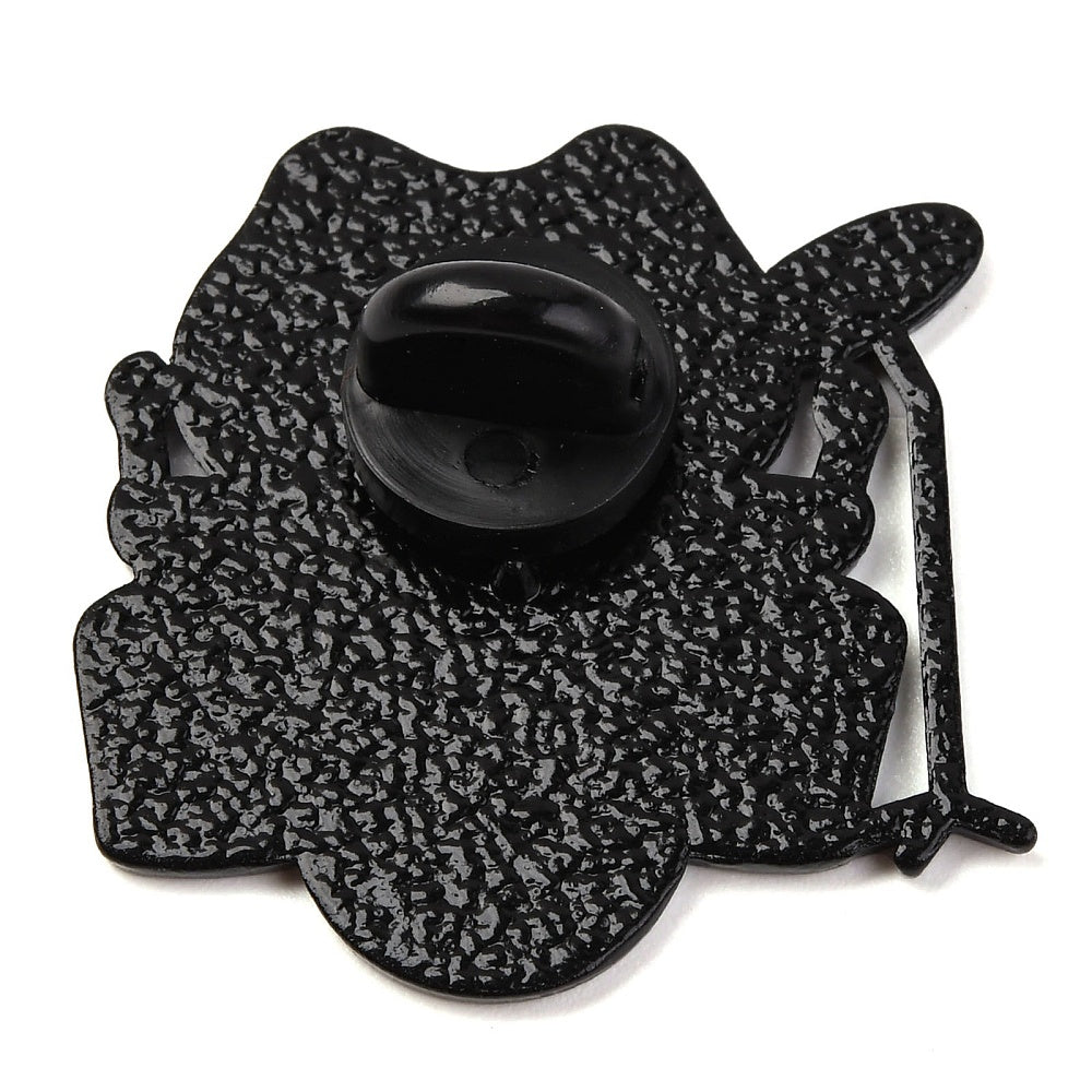 Drumming frog enamel pin