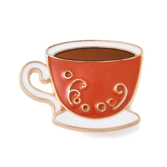 Tea cup enamel pin