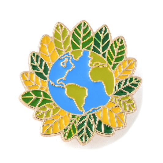 World globe enamel pin