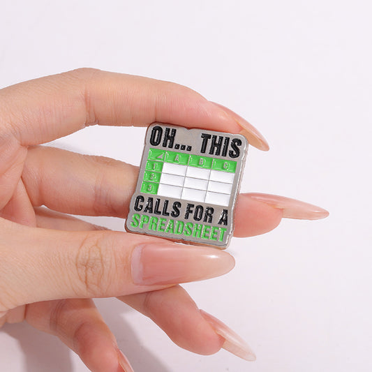 Oh this calls for a spreadsheet enamel pin