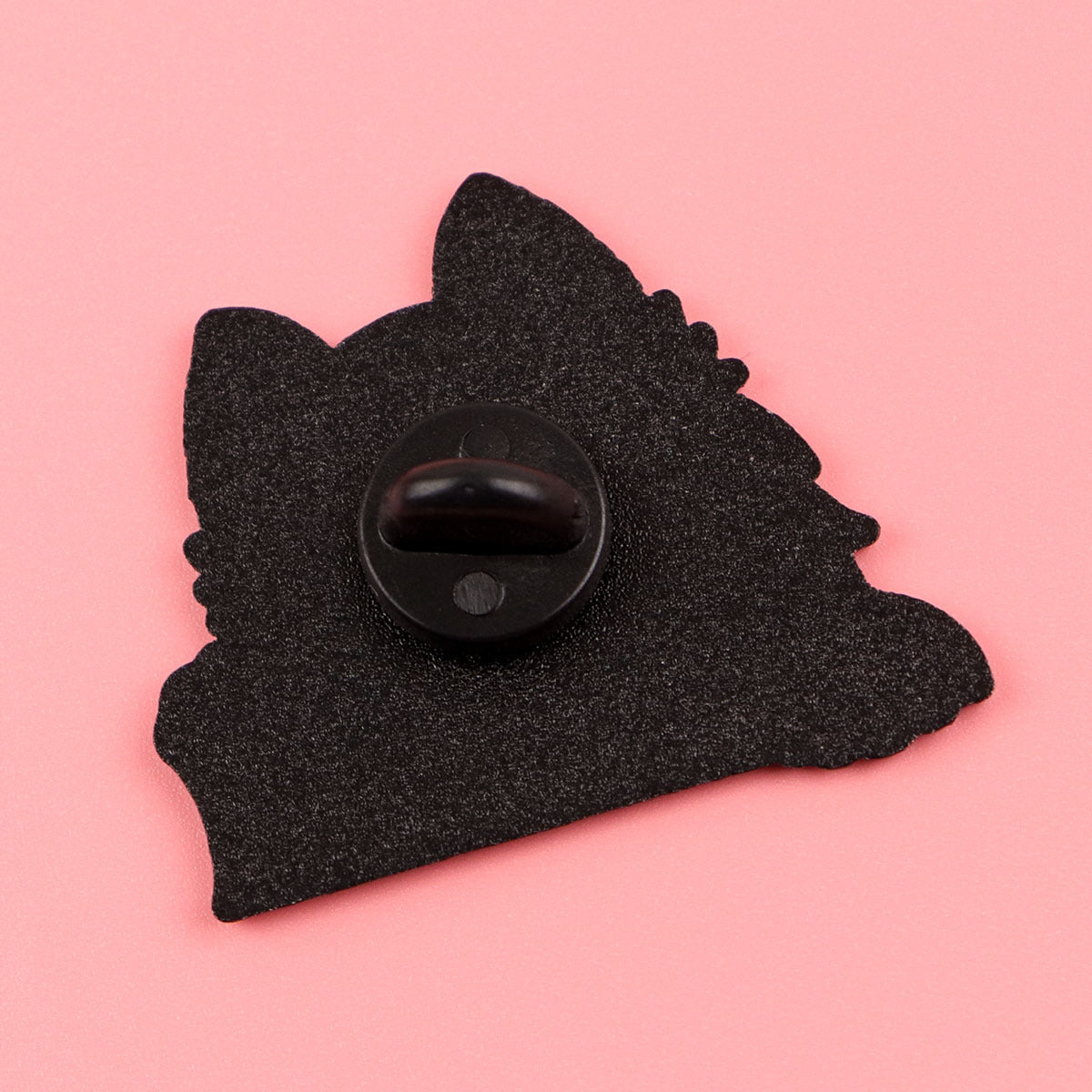 White dog enamel pin