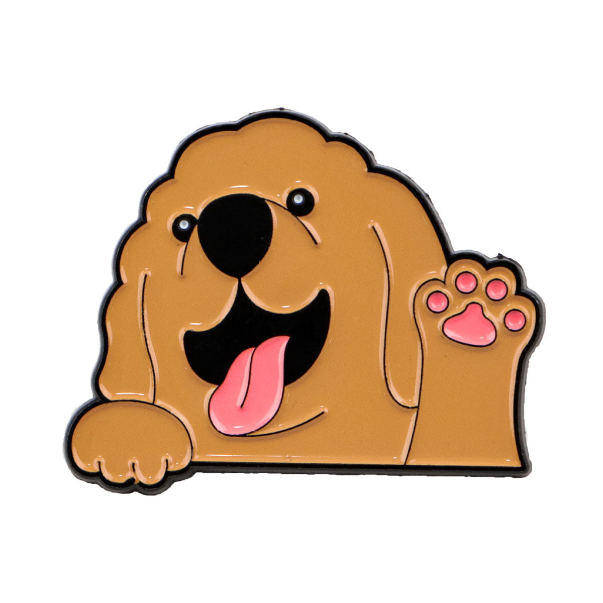Brown dog enamel pin