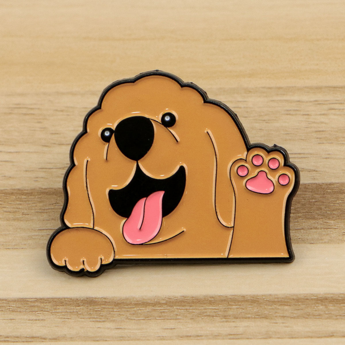Brown dog enamel pin