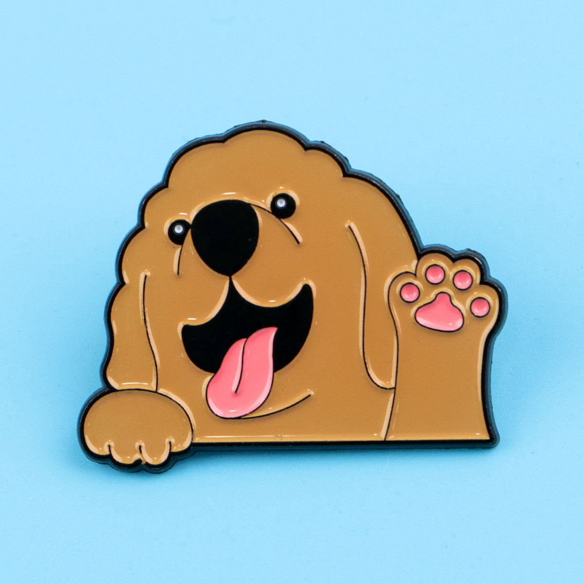Brown dog enamel pin