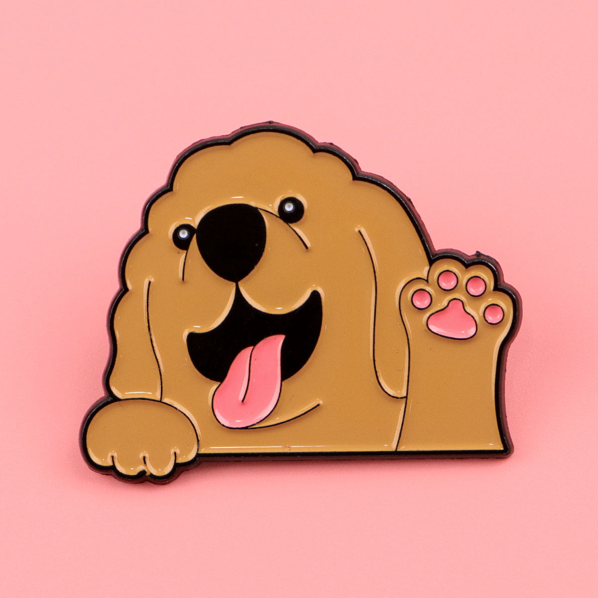 Brown dog enamel pin