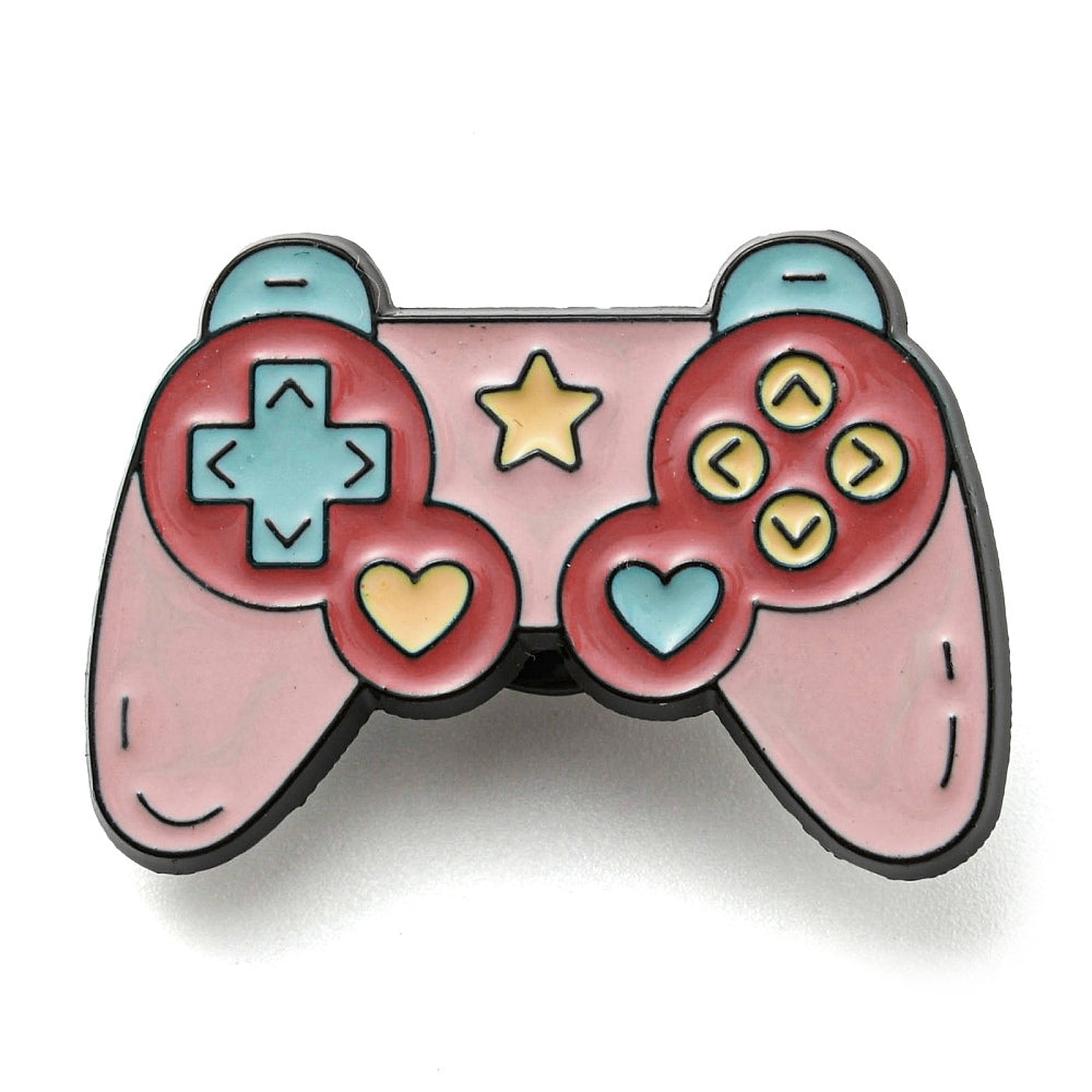 Handheld pink game controller enamel pin – Jelly Metal